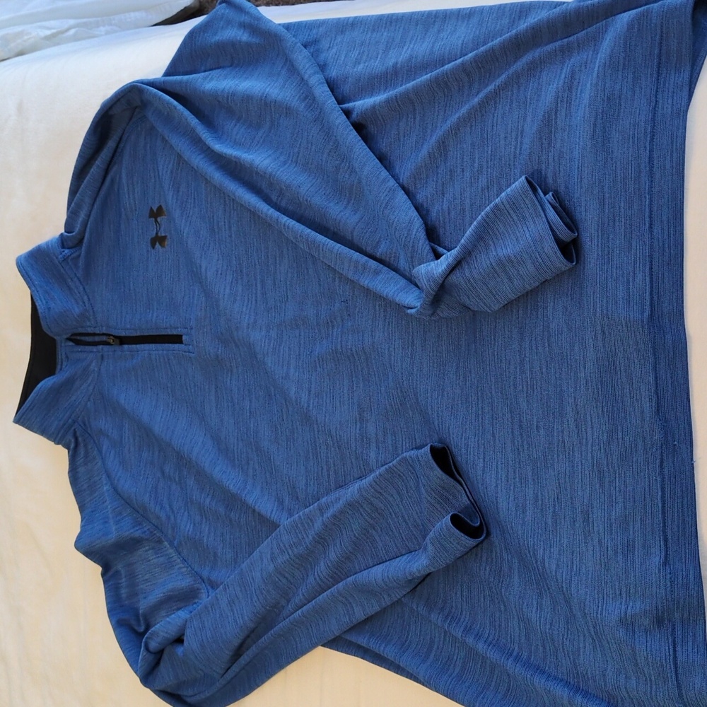 under armour blue quarter zip, size xl